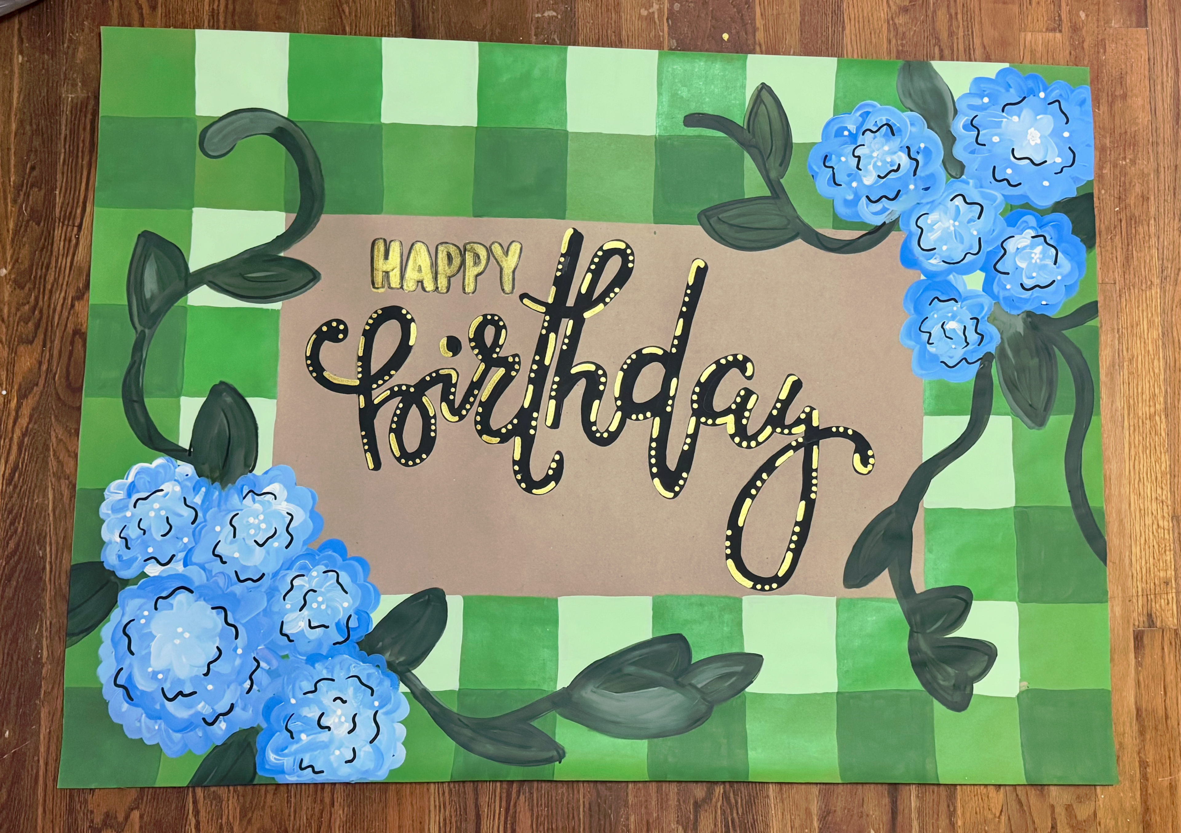 Happy Birthday Floral Banner